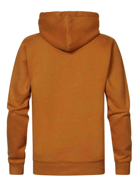 Petrol Industries Men's Sweatshirt with Hood and Pockets Brown