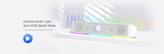 Redragon GS560 Adiemus Ηχείο Υπολογιστή με RGB Φωτισμό και Ισχύ 3W Λευκό