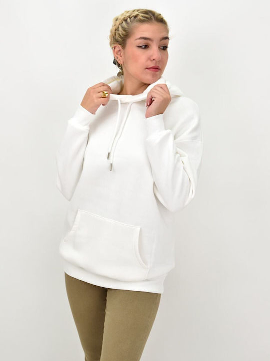 Damen Sweatshirt Kapuzen Beige