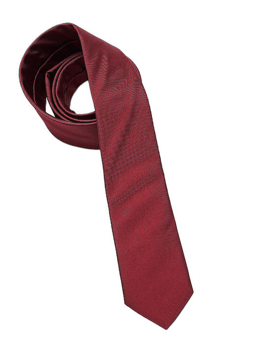 Hugo Boss Herren Krawatte Seide Monochrom in Rot Farbe