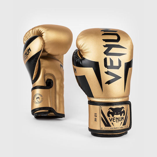 Venum Elite Boxing Gloves made of Synthetic Leather for Match Gold