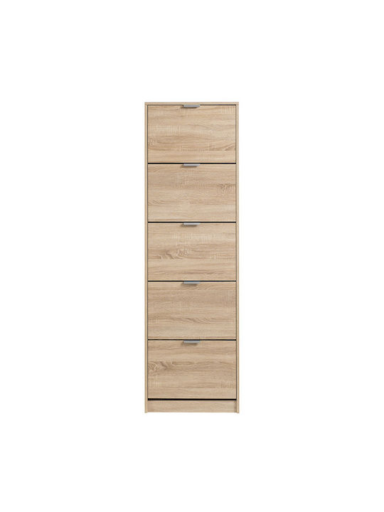 Gyda Wooden Shoe Organizer with 5 Shelves Beige 60x20x182.5cm