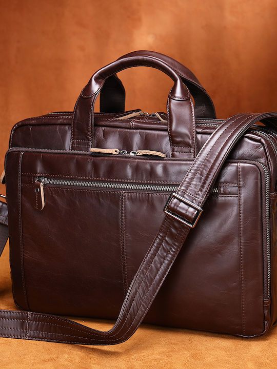 Leder Herrentasche Geldbörse Braun