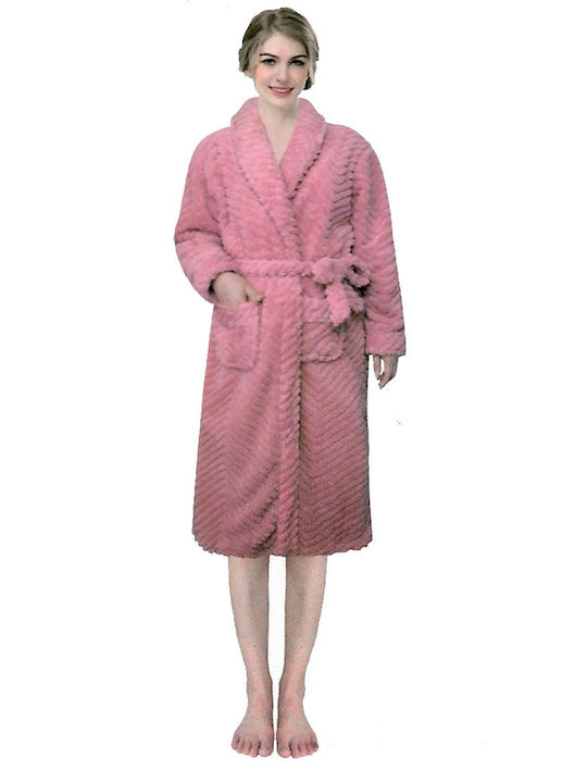 Join Winter Women's Fleece Robe Pink