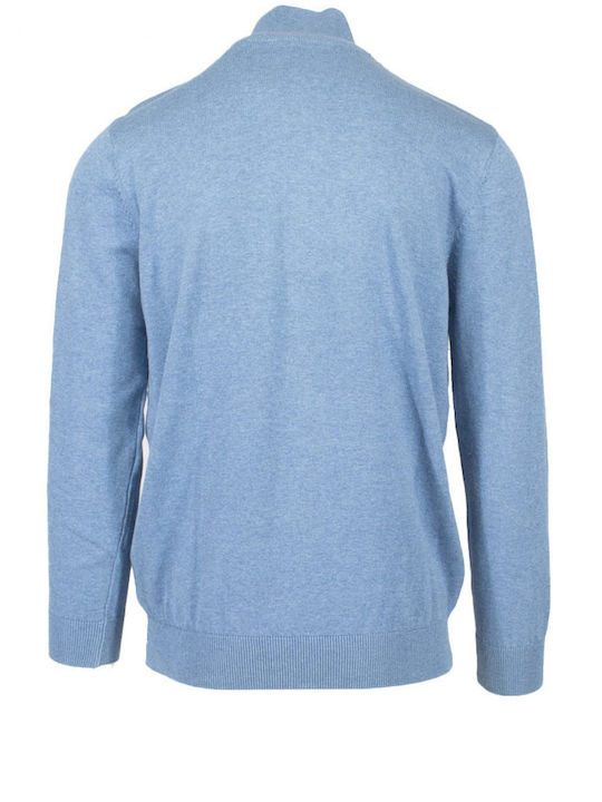 Pre End Herren Langarm-Pullover Ausschnitt mit Reißverschluss Blau