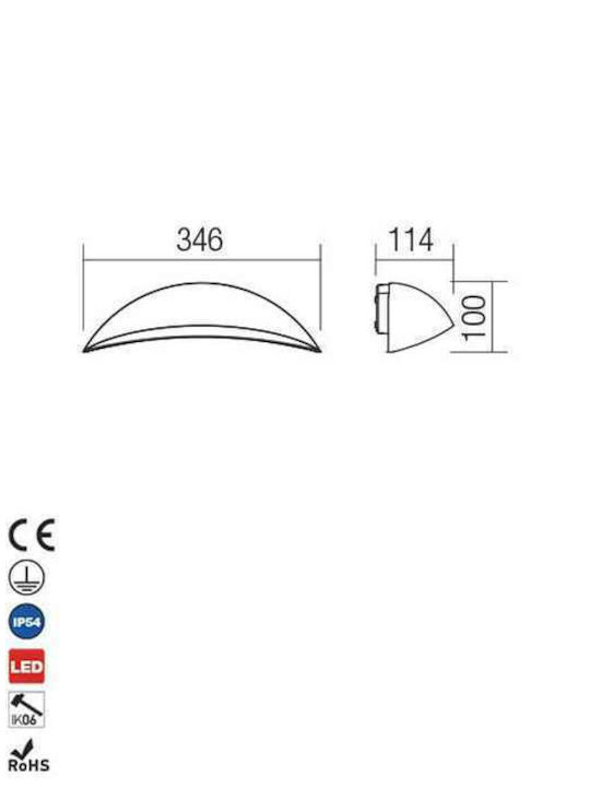 Redo Group Wall-Mounted Outdoor Ceiling Light LED IP54 18W with Warm White Light