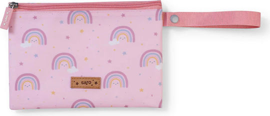 Saro Rainbow Σχολική Θήκη Φαγητού 1lt Ροζ 14.5x21.5cm