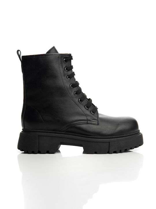 Ioannou Women's Combat Boots Black