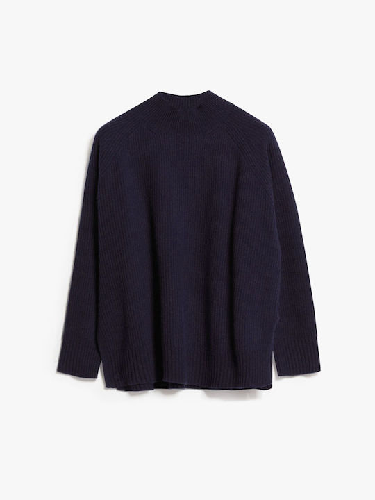 Damen Langarm Pullover Wolle Blau