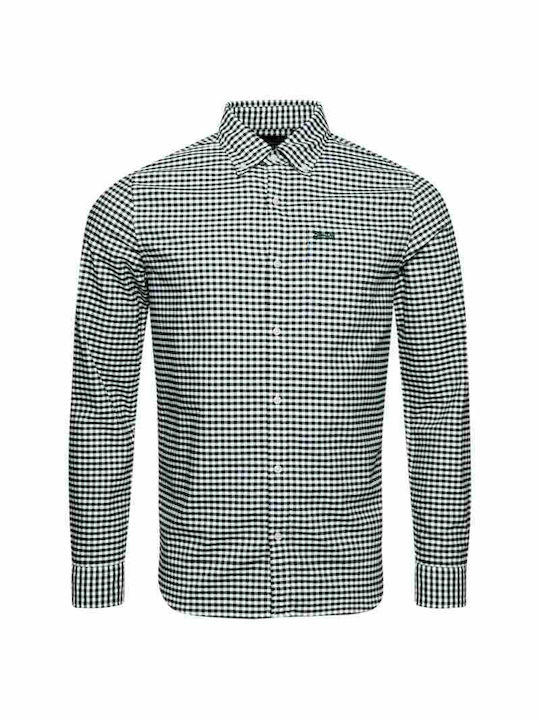 Superdry Ovin Men's Shirt Long Sleeve Cotton Checked Green