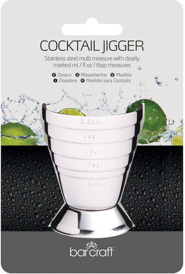 Kitchen Craft BarCraft Μονή Μεζούρα Ποτών με Χωρητικότητα 75ml Silver