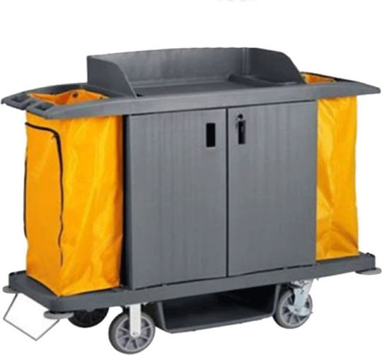 Dianomiki Hotel Plastic Housekeeping Cart with Dimensions W150xD54xH128cm. 1pcs