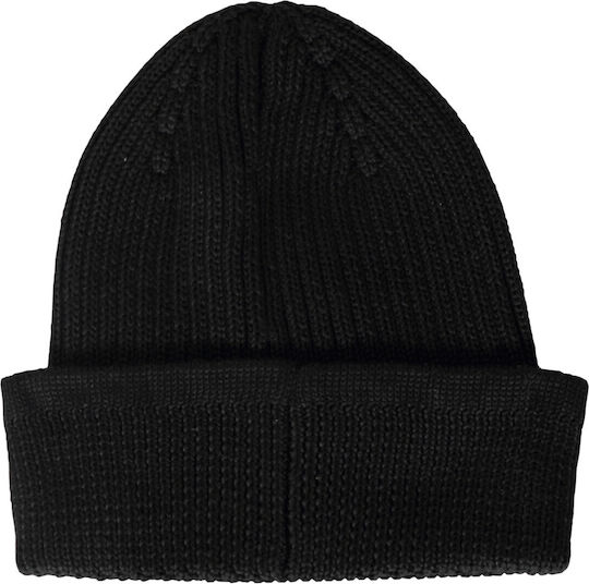 Beanie Unisex Beanie mit Rippstrick in Schwarz Farbe