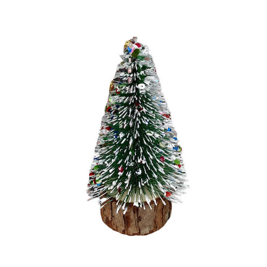 Christmas Decorative Wood Tree 8cm Adorned