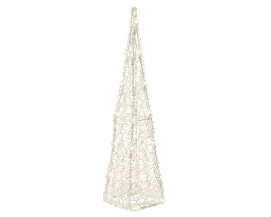 cu lumină LED Decorațiune de Crăciun Plastic Braduleț Piramidă 17cm. Electrică Transparent
