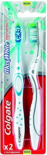 Colgate 360 Max White Οδοντόβουρτσα Medium 2τμχ