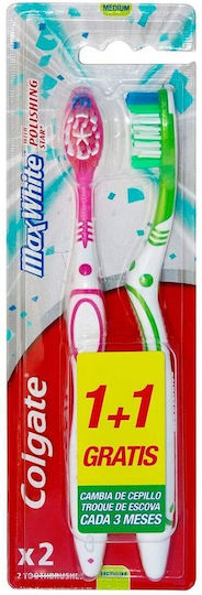 Colgate 360 Max White Οδοντόβουρτσα Medium 2τμχ