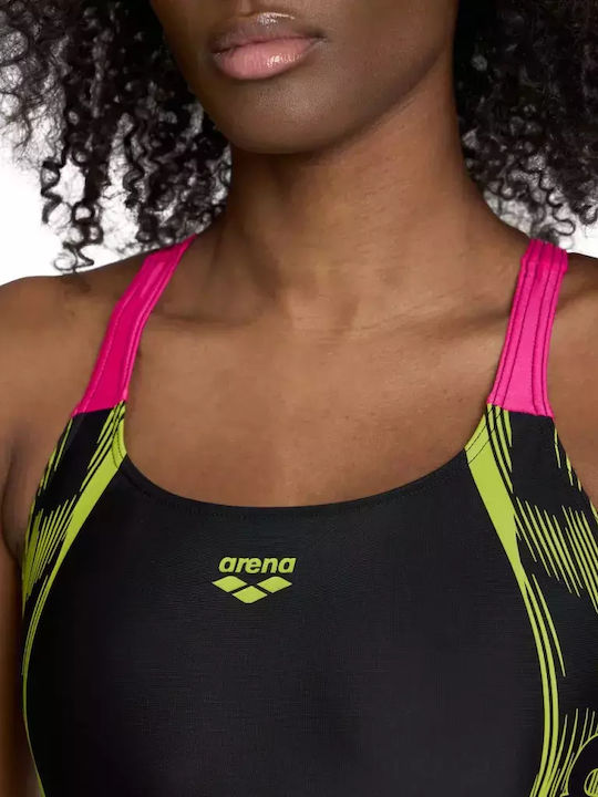 Swim Pro Back Graphic One-Piece Swimsuit Fuchsia