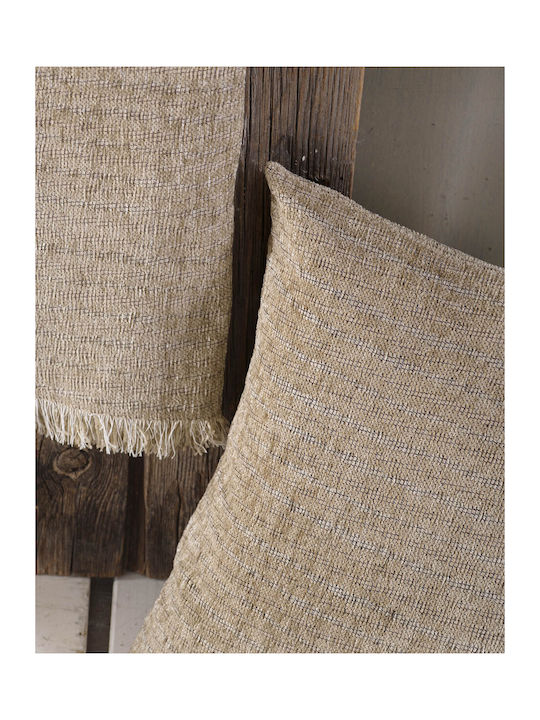 Rythmos Rachel Armchair Throw Two Sides Chenille 180x160cm Dark Beige