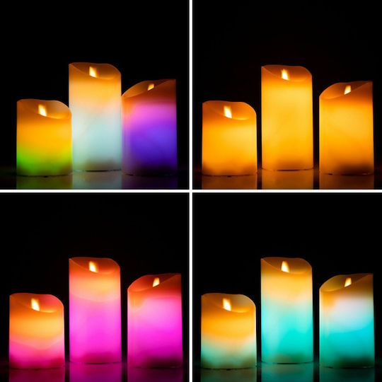 InnovaGoods Διακοσμητικό Φωτιστικό LED RGB Κερί 3τμχ 7.5εκ.