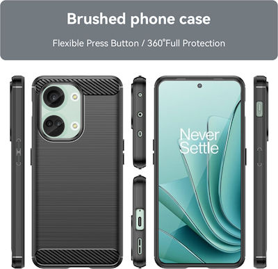 Techsuit Carbon Silicone Back Cover Black (OnePlus Nord)