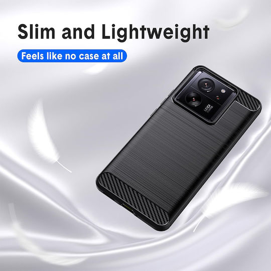 Techsuit Carbon Umschlag Rückseite Silikon Schwarz (Xiaomi 13T / 13T ProXiaomi 13T / 13T Pro)