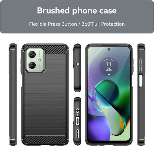 Techsuit Carbon Back Cover Σιλικόνης Μαύρο (Motorola Moto G54)