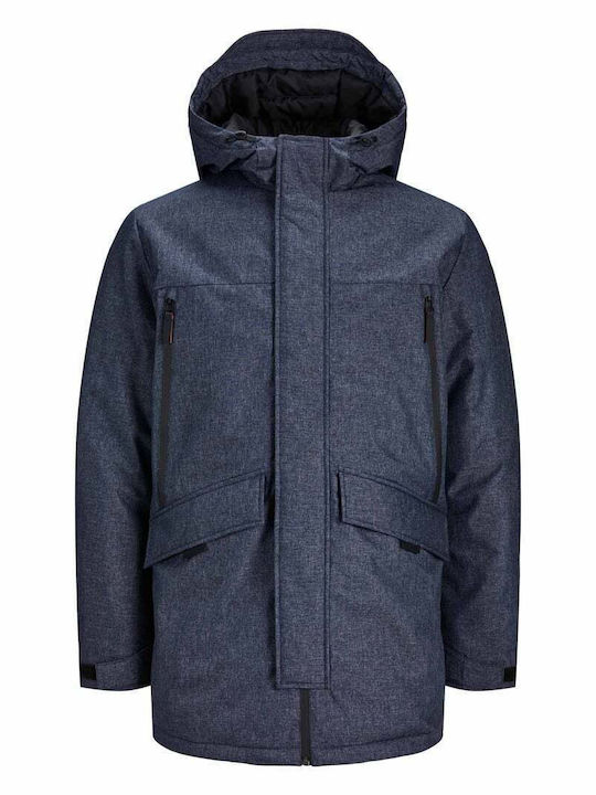 Jack & Jones Herren Winter Jacke Parka Blau