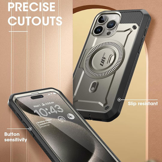 Supcase Unicorn Beetle Pro Back Cover Plastic / Silicone 2mm Gray (iPhone 15 Pro)
