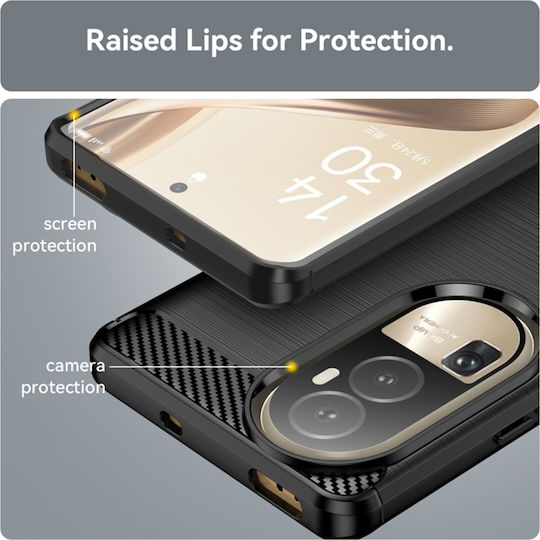 Techsuit Carbon Back Cover Σιλικόνης Μαύρο (Oppo Reno10 Pro Plus)