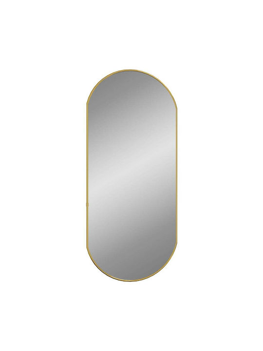 vidaXL Wall Mirror Oval with Gold Glass Frame 80x80cm 1pcs