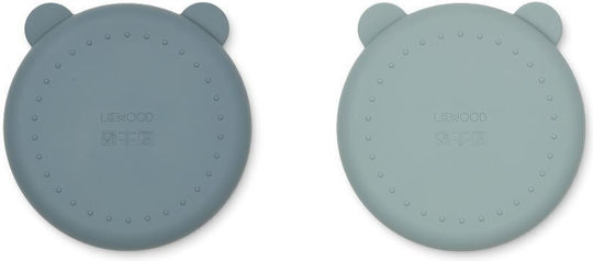 Liewood Baby Food Plate Whale Made of Silicone Blue 2 Pieces