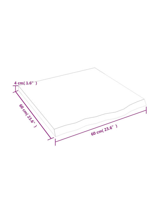 vidaXL Rectangular Office Desk Surface made of Solid Wood Dark Grey 60x60x4cm 3156414 1pcs