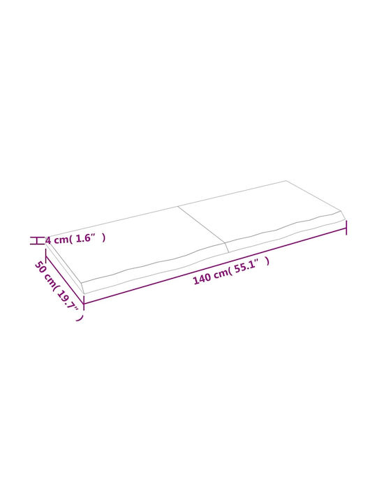 vidaXL Rectangular Office Desk Surface made of Solid Wood Dark Grey 140x50x4cm 3156442 1pcs