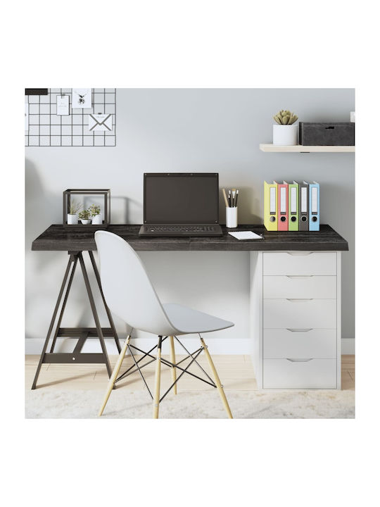 vidaXL Rectangular Office Desk Surface made of Solid Wood Dark Grey 140x50x4cm 3156442 1pcs