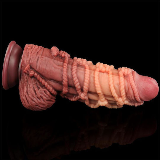Lovetoy Ρεαλιστικό Dildo με Όρχεις και Βεντούζα Καφέ 24cm