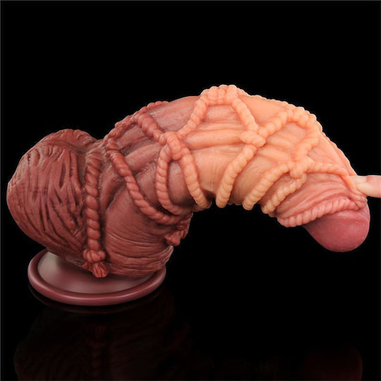 Lovetoy Ρεαλιστικό Dildo με Όρχεις και Βεντούζα Καφέ 24cm