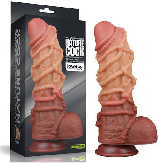 Lovetoy Ρεαλιστικό Dildo με Όρχεις και Βεντούζα Flesh 27cm