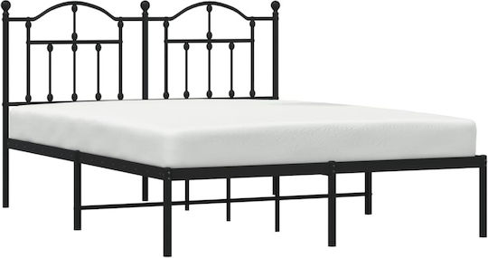 Bett Doppelbett Metall Black mit Latten für Matratze 135x190cm