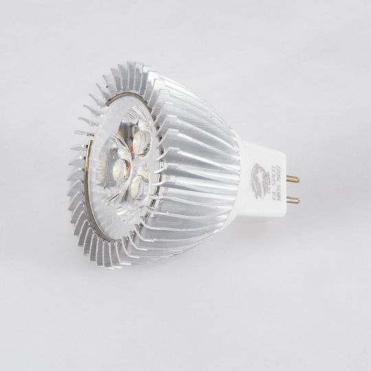 GloboStar Λάμπα LED 3W 160mm για Ντουί GU5.3 και Σχήμα MR16 Θερμό Λευκό 260lm