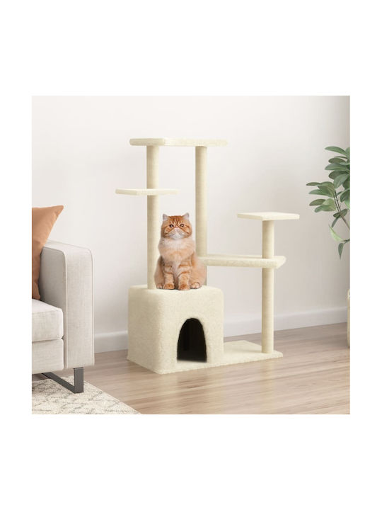 vidaXL Kratzbaum Katzenbäume Beige 5 Ebenen 91x53.5x107.5cm
