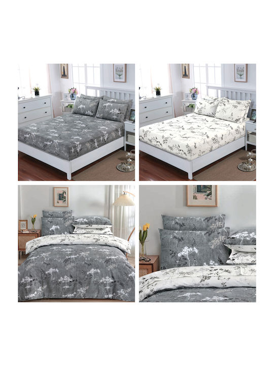 Casa Colori Sheet Double with Elastic 140x200+30cm. Rome Gray