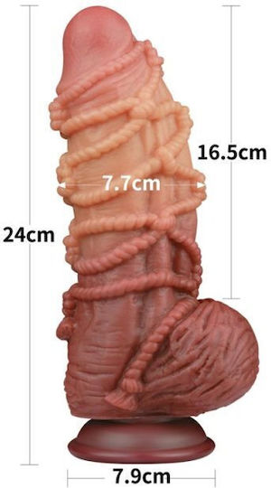 Lovetoy Glass Dildo with Balls and Suction Cup Flesh 24.5cm