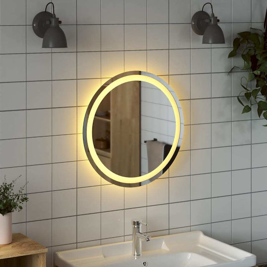 vidaXL Round Bathroom Mirror Led 50x50cm Transparent