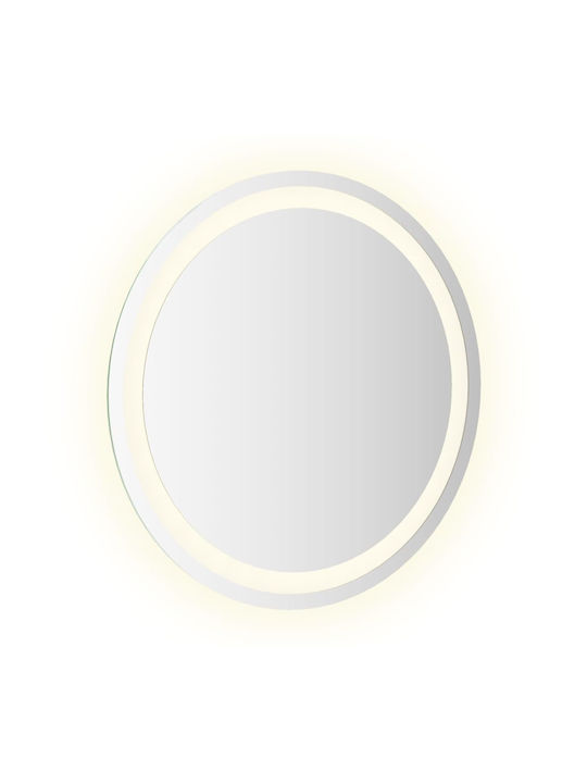 vidaXL Round Bathroom Mirror Led 50x50cm Transparent