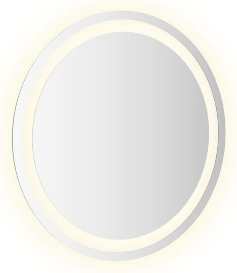 vidaXL Round Bathroom Mirror Led 50x50cm Transparent