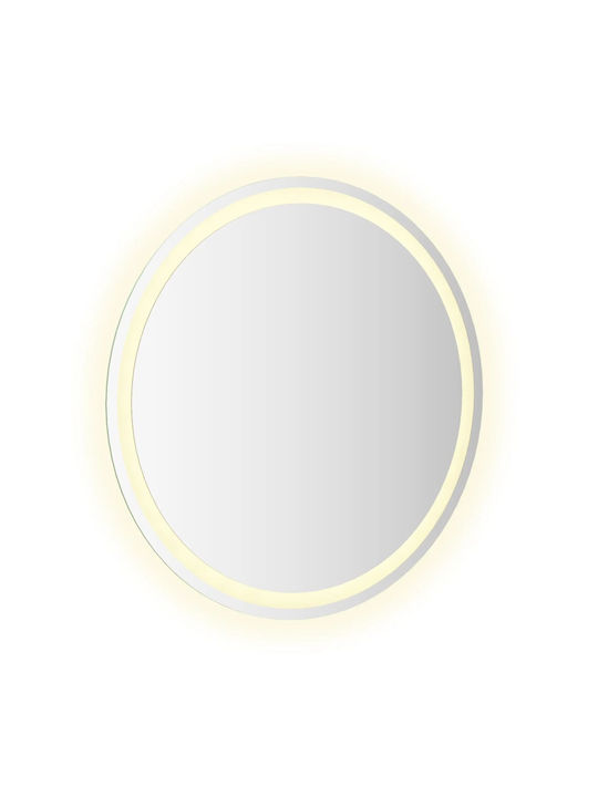 vidaXL Στρογγυλός Καθρέπτης Μπάνιου Led 70x70cm Διάφανος