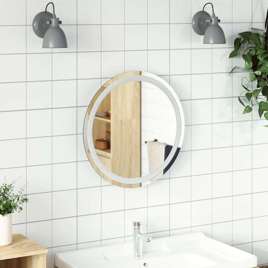 vidaXL Round Bathroom Mirror Led 50x50cm Transparent