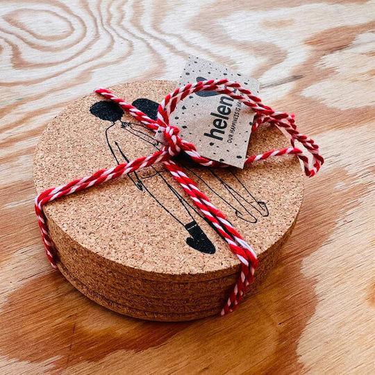 Helen B Сувенир Кръгло Cork Beige 9см 6бр Helen B Сувенир Кръгло Cork Beige 9см 6бр