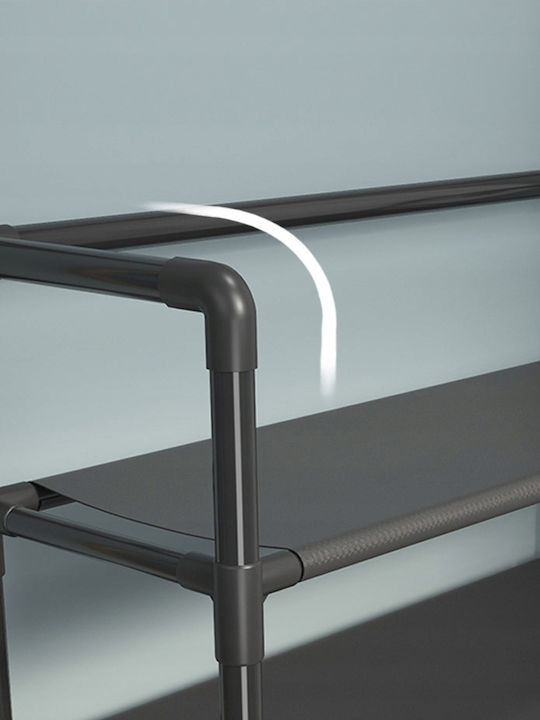Muvu Home Floor Garment Rack made of Metal Black 80x25x154cm